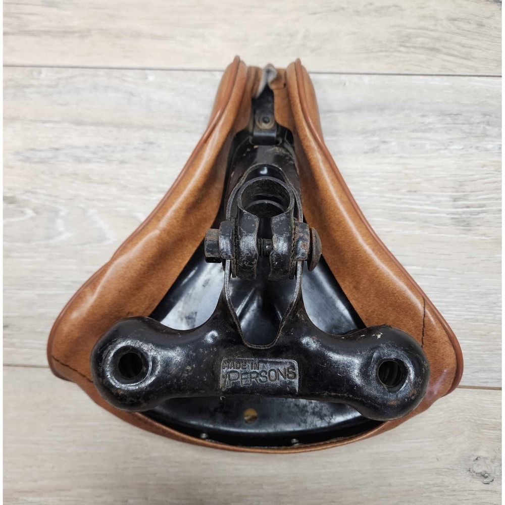 Vintage Persons Bicycle Cruiser Saddle Seat Made in USA Brown tan - Picture 11 of 13